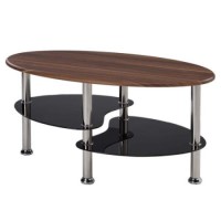 LPD Evolve Oval Black Glass Coffee Table