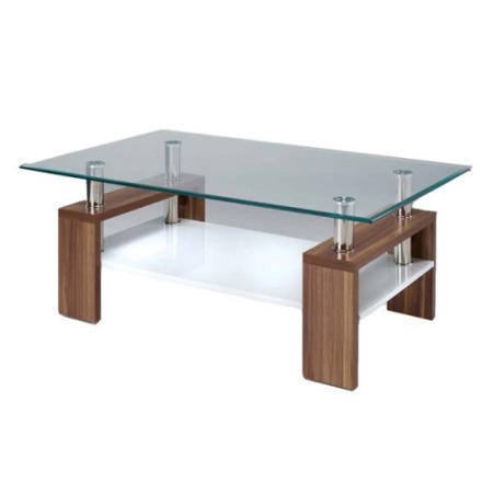 LPD Elise Rectangular Glass Coffee Table - Furniture123