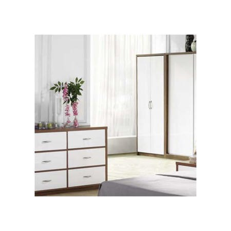 LPD Milan High Gloss 2 Door Wardrobe - Furniture123