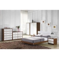 LPD Milan High Gloss Bedroom Furniture Set - with double bed