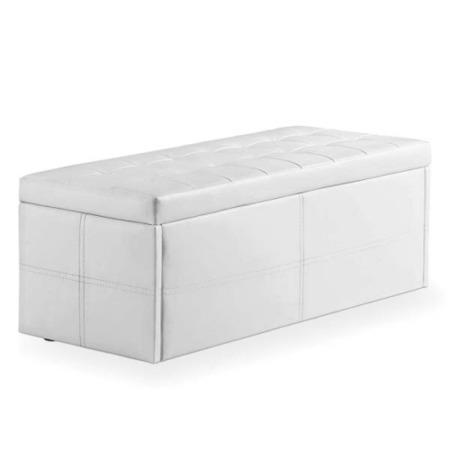 GRADE A1 - LPD Amalfi White Upholstered Ottoman Blanket Box
