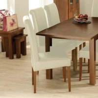 Calza Oak Upholstered Roll Back Dining Chair in Cream - 