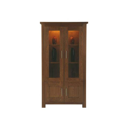 Zone Calza Oak Glazed 2 Door Display Cabinet