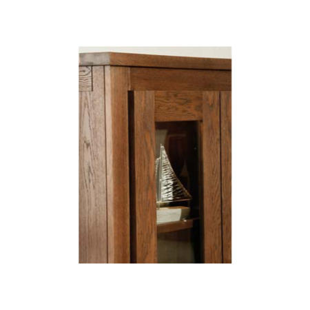 Zone Calza Oak Glazed 2 Door Display Cabinet