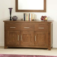 Zone Calza Oak 3 Door 3 Drawer Sideboard