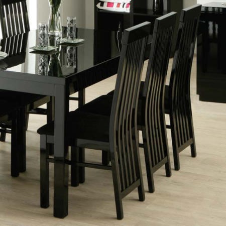 Zone Dazzle High Gloss Black Slat Back Dining Chair | Furniture123