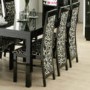 Dazzle High Gloss Black Upholstered Swirl Dining Chair - 