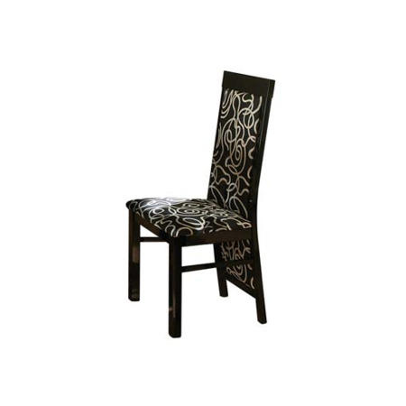 Dazzle High Gloss Black Upholstered Swirl Dining Chair - 