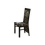 Dazzle High Gloss Black Upholstered Swirl Dining Chair - 