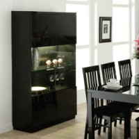 Dazzle High Gloss Black 2 Door Display Cabinet - 