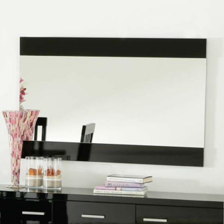 Zone Dazzle High Gloss Black Wall Mirror