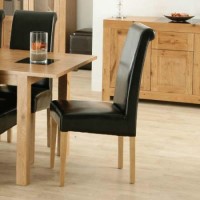 Acre Oak Upholstered Roll Back Dining Chair