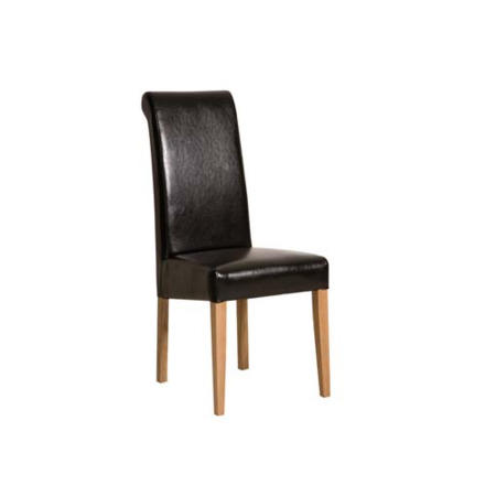 Acre Oak Upholstered Roll Back Dining Chair