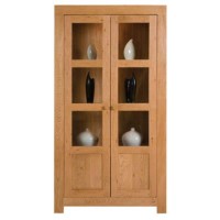 Acre Oak Glazed 2 Door Display Cabinet - 