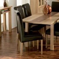 Zone Jenson Oak Roll Back Upholstered Dining Chair in Brown