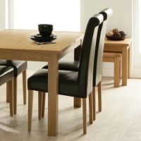 Zone Mallory Oak Roll Back Upholstered Dining Chair