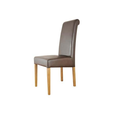 Zone Mallory Oak Roll Back Upholstered Dining Chair