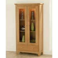 Zone Mallory Oak Glazed 2 Door Display Cabinet