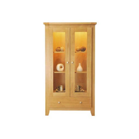 Zone Mallory Oak Glazed 2 Door Display Cabinet