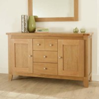 Zone Mallory Oak 2 Door 4 Drawer Sideboard