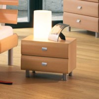 Hasena Caro 2 Drawer Bedside Table in Beech and Matt
