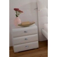 Hasena Caro 3 Drawer Bedside Table in White