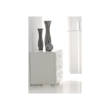 Hasena Caro 3 Drawer Bedside Table in White