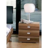 Hasena Caro 3 Drawer Bedside Table in Walnut