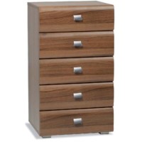 Hasena Caro 5 Drawer Narrow Chest in Walnut