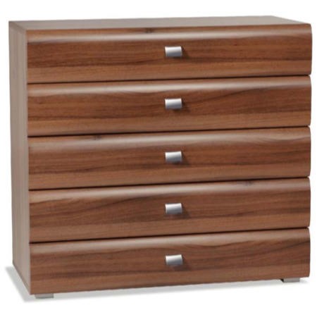 Hasena Caro 5 Drawer Wide Chest in Walnut | Furniture123