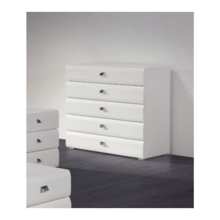 Hasena Caro 5 Drawer Wide Chest in White