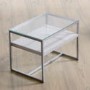 Hasena Caro Side Table in Matt and White with Glass Top