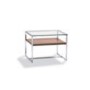Hasena Caro Side Table in Chrome and Walnut with Glass Top