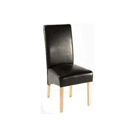 Milagros Rectangular Dining Set in Oak with 4 Chairs in Black