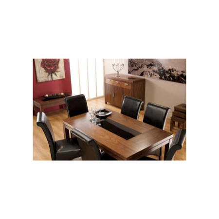 World Furniture Nevada Rectangular Dining Set in Walnut with 6 Chairs in Brown
