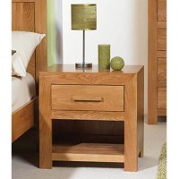 Heritage Furniture UK Caley Solid Oak 1 Drawer Bedside Chest