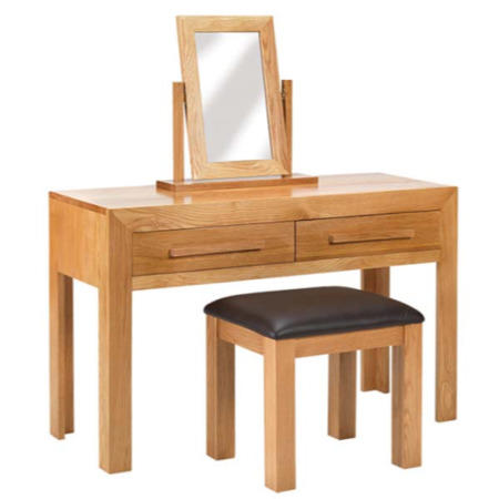 Heritage Furniture UK Caley Solid Oak 2 Drawer Dressing Table - 2 drawer dressing table