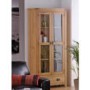 World Furniture Cabos Glazed 2 Door 1 Drawer Display Unit in White Oak
