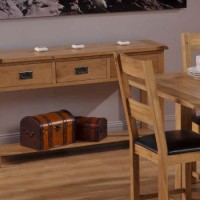 World Furniture Cabos 3 Drawer Console Table in White Oak