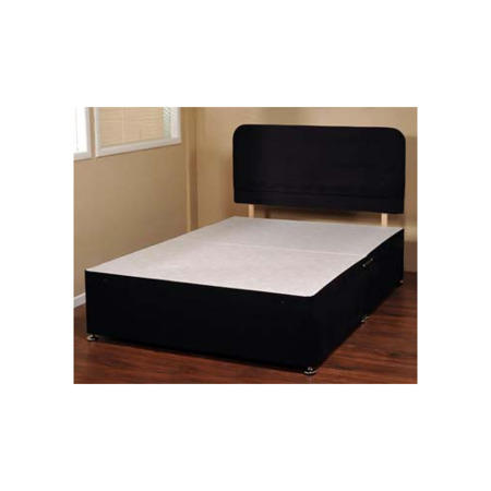Visco Therapy Dusk Faux Suede Divan Bed in Black with Memory Foam Co Visco 2000 Memory Foam Mattress with vCool - single divan and mattress