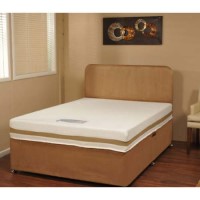 Visco Therapy Dusk Faux Suede Divan Bed in Gold with Memory Foam Co Visco 2000 Memory Foam Mattress with vCool - single divan and mattress