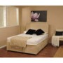 Visco Therapy Dusk Faux Suede Divan Bed in Beige with Memory Foam Co Visco 1000 Memory Foam Mattress with vCool - single divan and mattress
