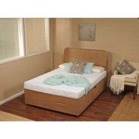 Visco Therapy Dusk Faux Suede Divan Bed in Gold with Memory Foam Co HL 2000 Memory Foam Mattress - single divan and mattress