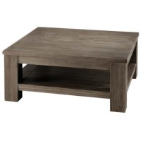 Alpes Developpement Cosmos Grey Tinted Solid Teak Square Coffee Table