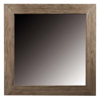 Alpes Developpement Cosmos Grey Tinted Solid Teak Square Mirror