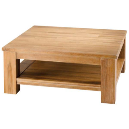 Alpes Developpement Cosmos Bleached Solid Teak Square Coffee Table
