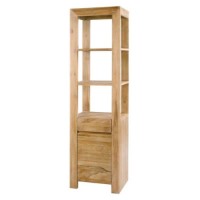 Alpes Developpement Cosmos Bleached Solid Teak 1 Door 1 Drawer Display Cabinet