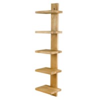 Alpes Developpement Cosmo Bleached Solid Teak Wall Shelves