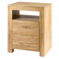 Alpes Developpement Cosmos Bleached Solid Teak 1 Door Lamp Table