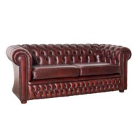 Icon Designs St Ives Windsor Leather 3 Seater Sofa in Red